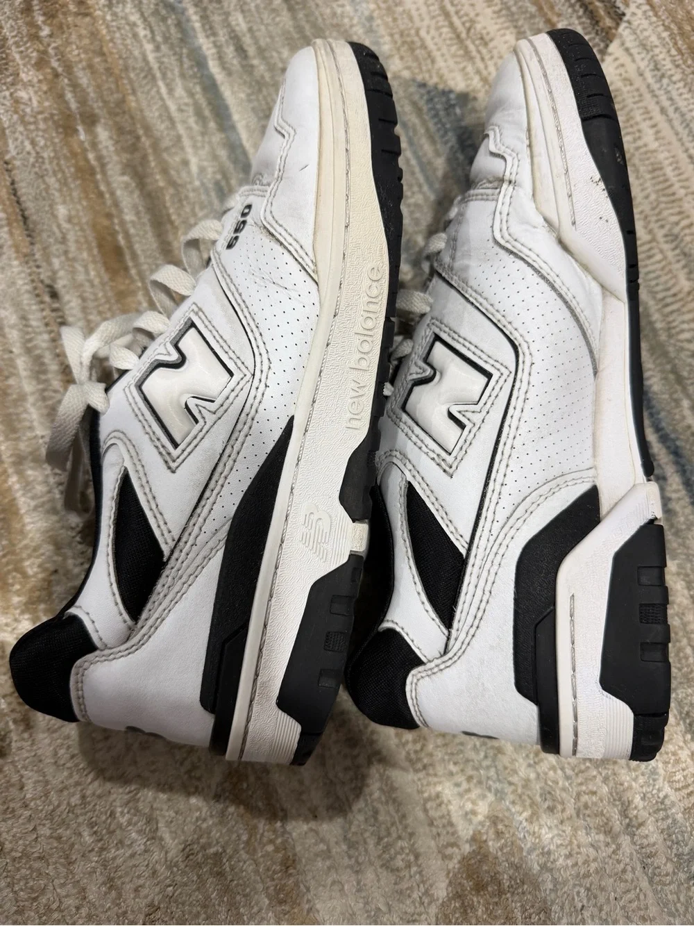 New Balance White and Black 550 Men's Sneakers